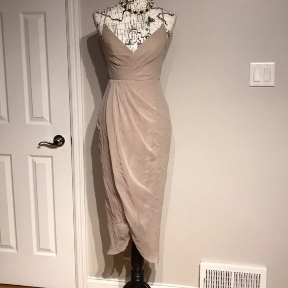 NWOT Sorella Vita Wrap Asymmetric Pleated fitted Evening Prom Coastal cocktail 6